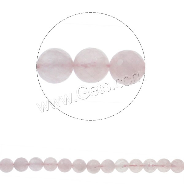 Natural Rose Quartz Beads, Round, different size for choice & faceted, Hole:Approx 1.5mm, Length:Approx 15.5 Inch, Sold By Strand