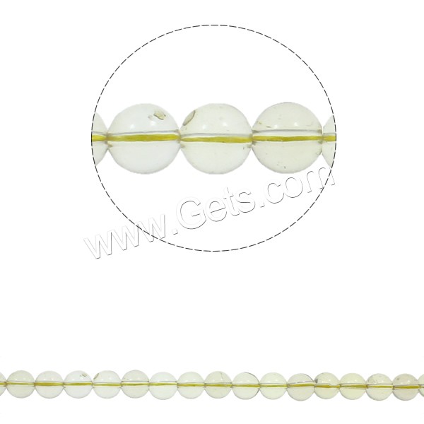 Natural Lemon Quartz Beads, Round, different size for choice, Hole:Approx 1.5mm, Length:Approx 15.7 Inch, Sold By Strand