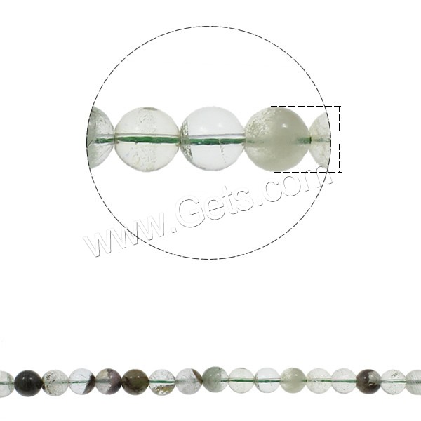 Phantom Quarz Perlen, Phantomquarz, rund, natürlich, verschiedene Größen vorhanden, Bohrung:ca. 1.5mm, Länge:ca. 15.7 ZollInch, verkauft von Strang