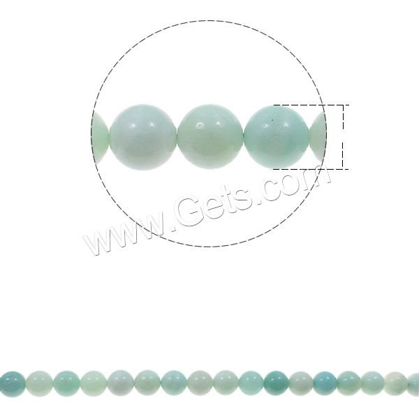 Perles amazonite, Rond, naturel, normes différentes pour le choix, Niveau AB, Trou:Environ 1.5mm, Longueur:Environ 15.7 pouce, Vendu par brin