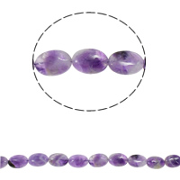 天然紫水晶のビーズ, アメジスト, フラットオーバル, 2 月誕生石 穴:約 1.5mm, 長さ:約 15.7 インチ, 約 16パソコン/ストランド, 売り手 ストランド