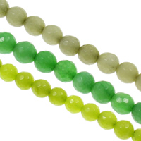 Gefärbter Marmor Perlen, rund, verschiedene Größen vorhanden & facettierte, keine, Bohrung:ca. 1.5mm, Länge:ca. 15.7 ZollInch, verkauft von Strang
