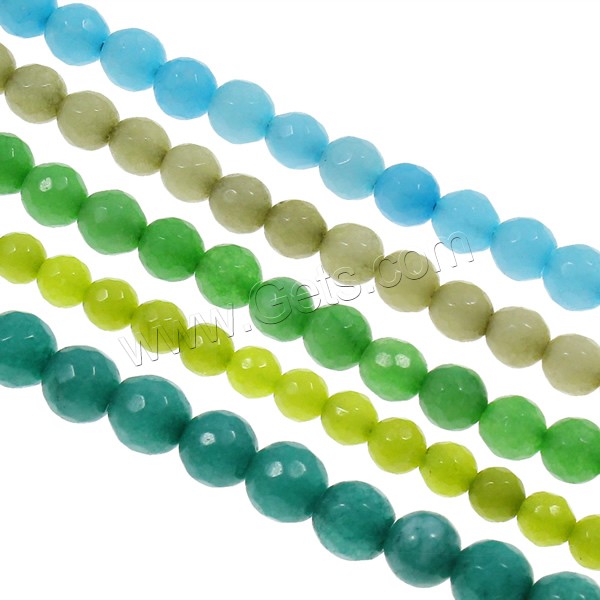 Dyed Marble Beads, Round, different size for choice & faceted, more colors for choice, Hole:Approx 1.5mm, Length:Approx 15.7 Inch, Sold By Strand