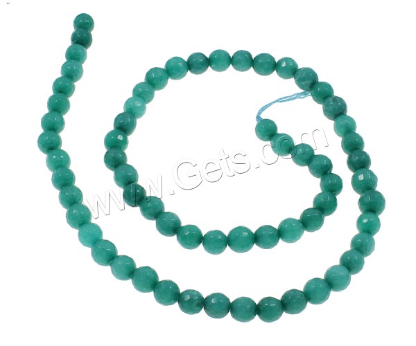 Dyed Marble Beads, Round, different size for choice & faceted, more colors for choice, Hole:Approx 1.5mm, Length:Approx 15.7 Inch, Sold By Strand