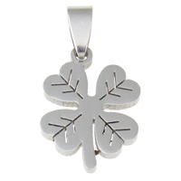 Stainless Steel Clover Pendant, Flower, original color Approx 