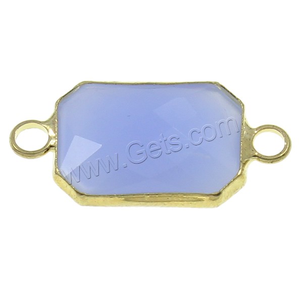 Crystal Brass Connector, with Brass, Octagon, gold color plated, different size for choice & faceted & 1/1 loop, Aquamarine, Hole:Approx 2mm, Sold By PC