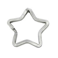 Stainless Steel Key Split Ring, Star, original color 