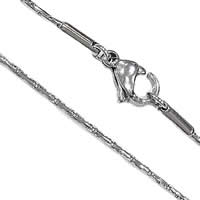 Мода нержавеющей стали ожерелье цепь, нержавеющая сталь, Бостон цепь, оригинальный цвет, 1mm, длина:18 , продается Strand