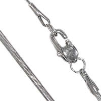 Cadena del collar de acero inoxidable, cadena de la serpiente, color original, 1.5mm, longitud:18 , Vendido por Sarta