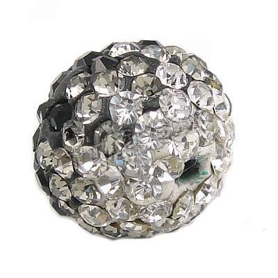 Abalorios de Fimo con Diamantes de Imitación , Arcilla Pave, Esférico, tamaño diferentes de diamantes de imitación para la opción & con un diamantes de imitación de Categoría A & 2-tono, 8mm, agujero:aproximado 2mm, Vendido por UD