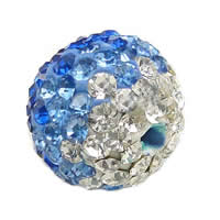 Abalorios de Fimo con Diamantes de Imitación , Arcilla Pave, Esférico, tamaño diferentes de diamantes de imitación para la opción & con un diamantes de imitación de Categoría A & 2-tono, 8mm, agujero:aproximado 2mm, Vendido por UD