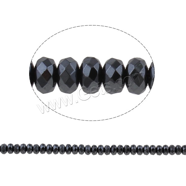 Las Perlas De Hematites Sin Magnético, Hematita no magnética, Toroidal, diverso tamaño para la opción & facetas, Negro, agujero:aproximado 1mm, longitud:aproximado 15.7 Inch, Vendido por Sarta