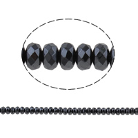 Nicht magnetische Hämatit Perlen, Non- magnetische Hämatit, Rondell, verschiedene Größen vorhanden & facettierte, schwarz, Bohrung:ca. 1mm, Länge:ca. 15.7 ZollInch, verkauft von Strang