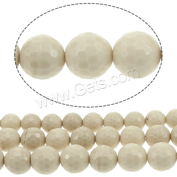Riverstone Perle, Flussstein, rund, natürlich, verschiedene Größen vorhanden & facettierte, Bohrung:ca. 1mm, verkauft von Strang