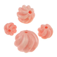 Fluted Giant Clam Beads & corrugated, pink 
