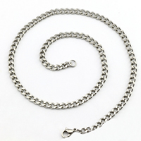 Stainless Steel Chain Necklace & twist oval chain, original color Approx 19.6 Inch 