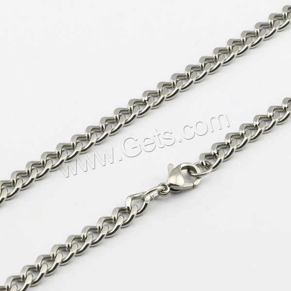 Stainless Steel Chain Necklace, different size for choice & twist oval chain, original color, Length:Approx 19.6 Inch, Sold By Strand