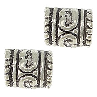 цинковые бусины Пандора, цинковый сплав, Столбик, плакированный цветом под старое серебро, без Тролль отверстие:Приблизительно 4.5mm, продается PC