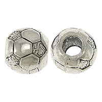 Zinc Alloy European Beads, Football, antique silver color plated, without troll Approx 4.5mm 