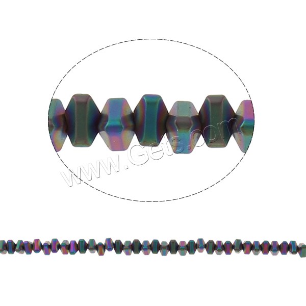 Las Perlas De Hematites Sin Magnético, Hematita no magnética, Triángulo, chapado, diverso tamaño para la opción & glaseado, más colores para la opción, agujero:aproximado 1mm, longitud:aproximado 15.7 Inch, Vendido por Sarta