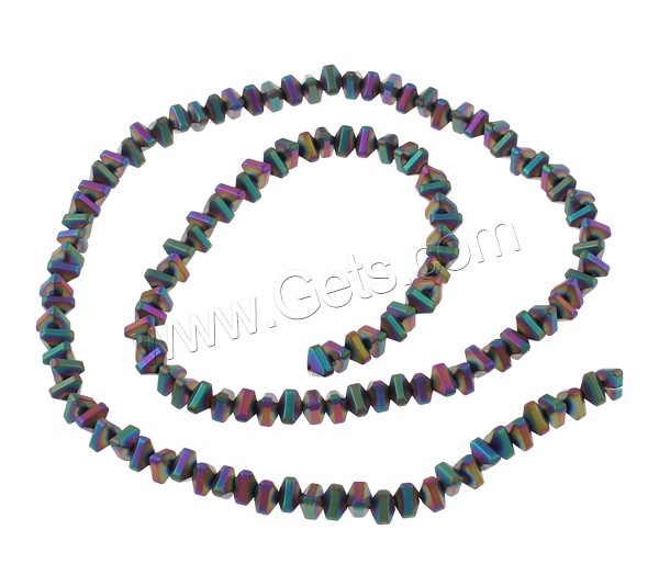 Non Magnetic Hematite Beads, Triangle, plated, different size for choice & frosted, more colors for choice, Hole:Approx 1mm, Length:Approx 15.7 Inch, Sold By Strand