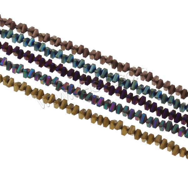 Las Perlas De Hematites Sin Magnético, Hematita no magnética, Triángulo, chapado, diverso tamaño para la opción & glaseado, más colores para la opción, agujero:aproximado 1mm, longitud:aproximado 15.7 Inch, Vendido por Sarta