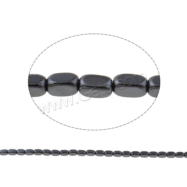 Nicht magnetische Hämatit Perlen, Non- magnetische Hämatit, Rechteck, verschiedene Größen vorhanden, schwarz, Bohrung:ca. 1mm, Länge:ca. 15.7 ZollInch, verkauft von Strang