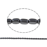 Las Perlas De Hematites Sin Magnético, Hematita no magnética, Rectángular, diverso tamaño para la opción, Negro, agujero:aproximado 1mm, longitud:aproximado 15.7 Inch, Vendido por Sarta