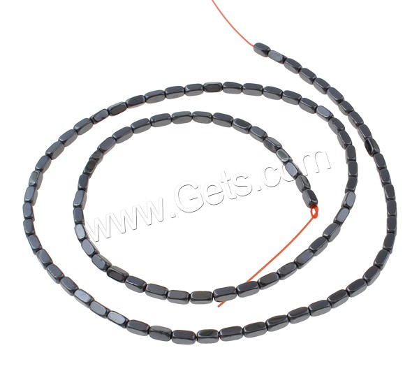Non Magnetic Hematite Beads, Rectangle, different size for choice, black, Hole:Approx 1mm, Length:Approx 15.7 Inch, Sold By Strand