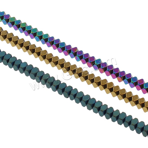 Perles hématite non-magnétique, hématite non magnétique, polygone, Placage, normes différentes pour le choix, plus de couleurs à choisir, Trou:Environ 1mm, Longueur:Environ 15.7 pouce, Vendu par brin