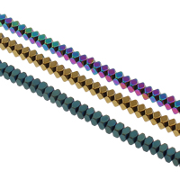 Nicht magnetische Hämatit Perlen, Non- magnetische Hämatit, Vieleck, plattiert, verschiedene Größen vorhanden, keine, Bohrung:ca. 1mm, Länge:ca. 15.7 ZollInch, verkauft von Strang