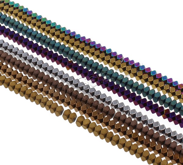 Perles hématite non-magnétique, hématite non magnétique, polygone, Placage, normes différentes pour le choix, plus de couleurs à choisir, Trou:Environ 1mm, Longueur:Environ 15.7 pouce, Vendu par brin