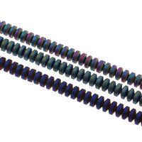 Non Magnetic Hematite Beads, Rondelle, plated & frosted Approx 1mm Approx 15.7 Inch 