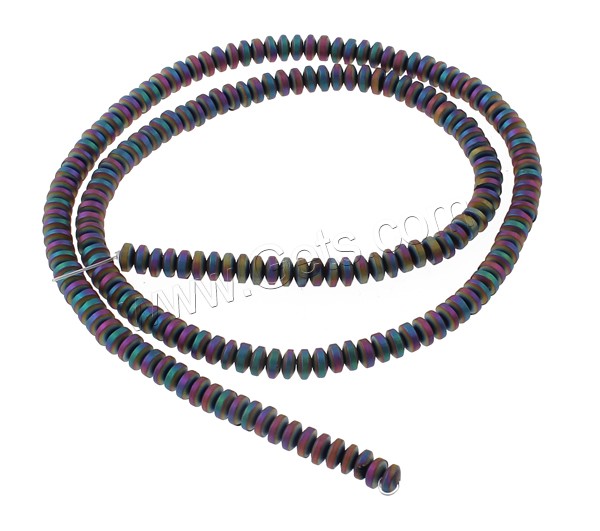 Non Magnetic Hematite Beads, Rondelle, plated, different size for choice & frosted, more colors for choice, Hole:Approx 1mm, Length:Approx 15.7 Inch, Sold By Strand