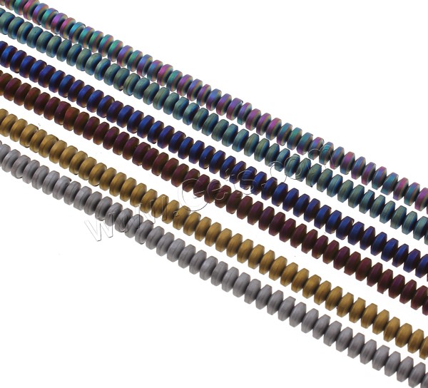 Non Magnetic Hematite Beads, Rondelle, plated, different size for choice & frosted, more colors for choice, Hole:Approx 1mm, Length:Approx 15.7 Inch, Sold By Strand