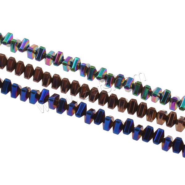 Non Magnetic Hematite Beads, Triangle, plated, different size for choice, more colors for choice, Hole:Approx 1mm, Length:Approx 15.7 Inch, Sold By Strand