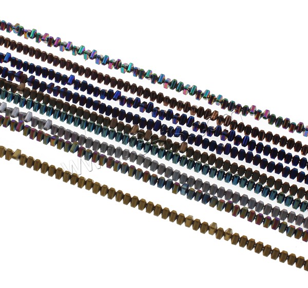 Nicht magnetische Hämatit Perlen, Non- magnetische Hämatit, Dreieck, plattiert, verschiedene Größen vorhanden, keine, Bohrung:ca. 1mm, Länge:ca. 15.7 ZollInch, verkauft von Strang