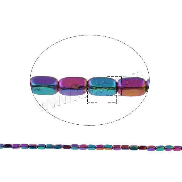 Non Magnetic Hematite Beads, Rectangle, plated, different size for choice, more colors for choice, Hole:Approx 1mm, Length:Approx 15.7 Inch, Sold By Strand