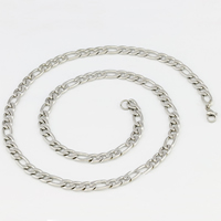 Collar de cadena de acero inoxidable, diverso tamaño para la opción & cadena Figaro, color original, longitud:aproximado 19.6 Inch, Vendido por Sarta