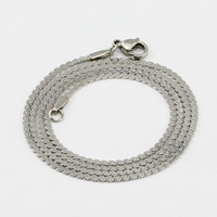 Collar de cadena de acero inoxidable, diverso tamaño para la opción & cadena de serpentina, color original, longitud:aproximado 17.7 Inch, Vendido por Sarta