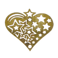 Brass Stamping Pendants, Heart, plated, hollow Approx 1.2mm 