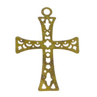 Brass Stamping Pendants, Cross, plated, hollow Approx 1.5mm 