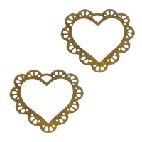 Brass Stamping Pendants, Heart, plated, hollow Approx 1mm 