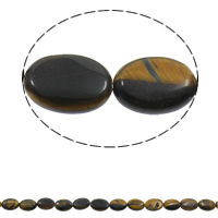 Tiger Eye Beads, Flat Oval, natural Approx 1.5mm Approx 15.7 Inch, Approx 