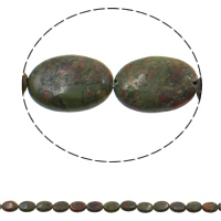 Рубин в цоизит, Красно-зеленый нефрит, Плоская овальная форма отверстие:Приблизительно 1.5mm, длина:Приблизительно 15.3 дюймовый, Приблизительно 22ПК/Strand, продается Strand