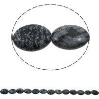 Snowflake Obsidian Bead, Flat Oval, natural Approx 1.5mm Approx 15.7 Inch, Approx 