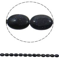 Blue Goldstone Beads, Flat Oval, natural Approx 1.5mm Approx 15.3 Inch, Approx 