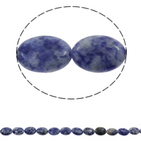 Blauer Fleck Perlen, blauer Punkt, flachoval, natürlich, 13x18x5mm, Bohrung:ca. 1.5mm, Länge:ca. 15.3 ZollInch, ca. 22PCs/Strang, verkauft von Strang