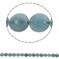 Aquamarin Perlen, flache Runde, natürlich, März Birthstone, 16x6mm, Bohrung:ca. 1.5mm, Länge:ca. 14.9 ZollInch, ca. 25PCs/Strang, verkauft von Strang