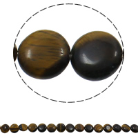 Tiger Eye Beads, Flat Round, natural Approx 1.5mm Approx 15.3 Inch, Approx 
